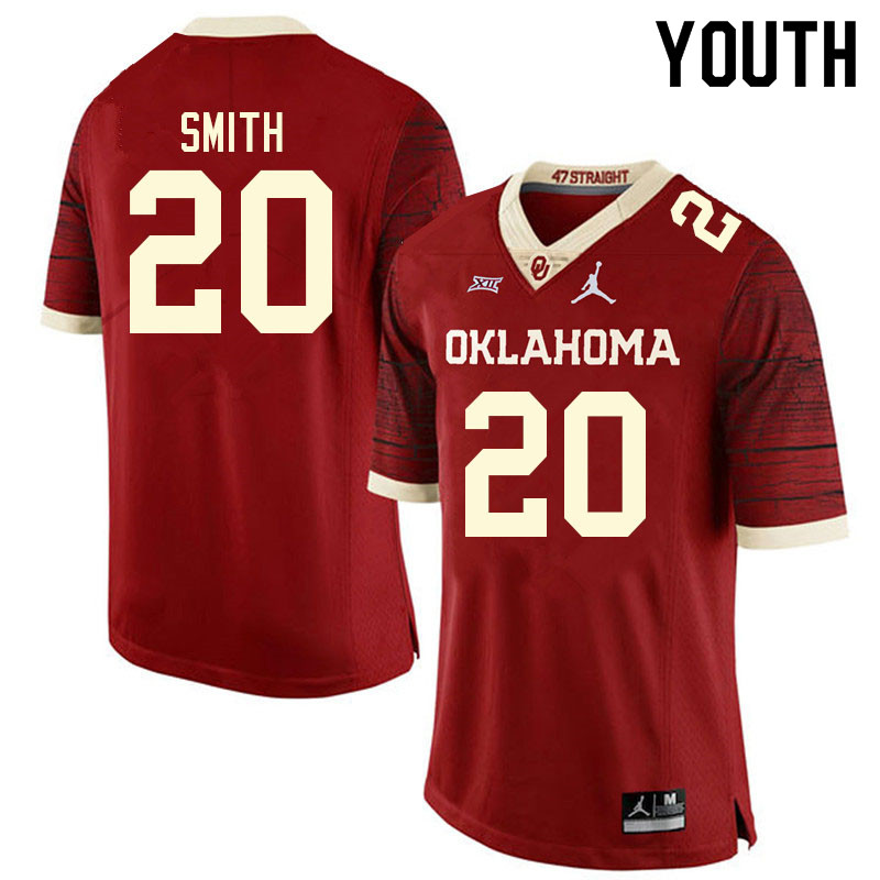 Youth #20 Clayton Smith Oklahoma Sooners College Football Jerseys Sale-Retro